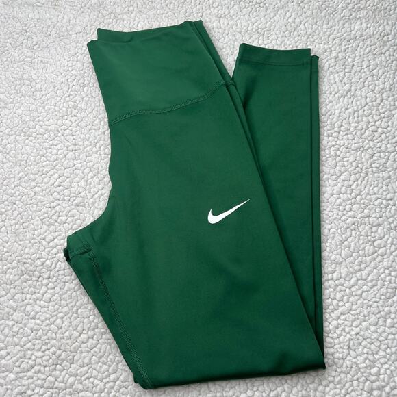 Nike Dri Fit Christmas Green Warm Up Leggings Medium - Picture 1 of 8
